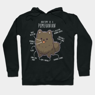 Black Pomeranian Dog Anatomy Hoodie